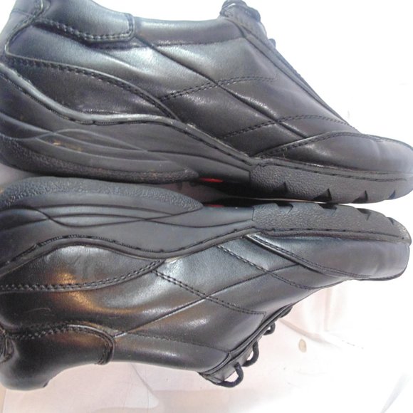 Borelli Leather Mens Shoes Size 9 Black Lace Up Derby Almond Toe Dress Shoes - Picture 4 of 6